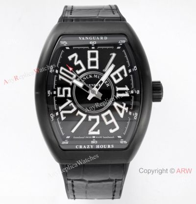 ABF Swiss Grade Franck Muller Vanguard V45 CRAZY HOUR Watch All Black